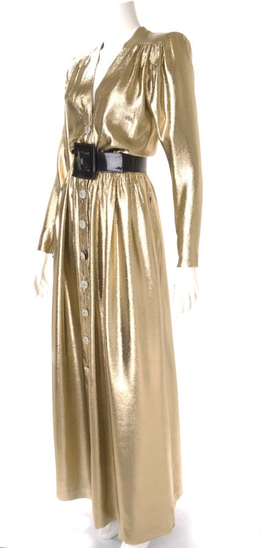 gold ysl dress