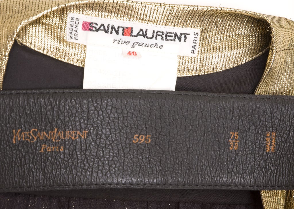 1986 Yves Saint Laurent Gold Lame Evening Dress 3