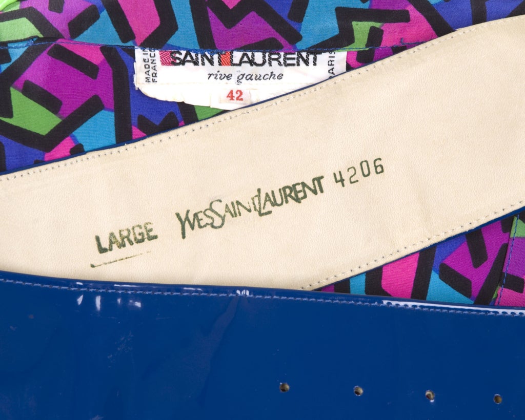 90's Yves Saint Laurent Silk Dress and Belt For Sale 3