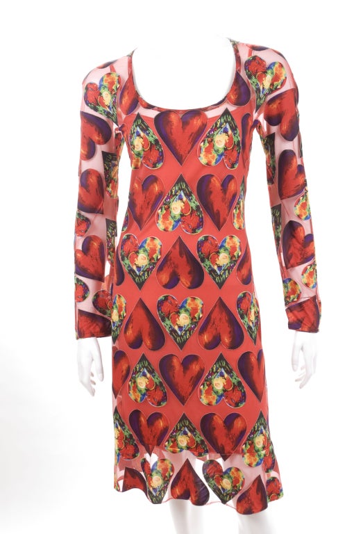 Vintage 1994 Gianni Versace Couture Heart Dress.
Satin heart's on chiffon with matching slip dress.
Excellent condition - No flaws to mention
Size 44 EU about 8 US
Measurements:
Length 39