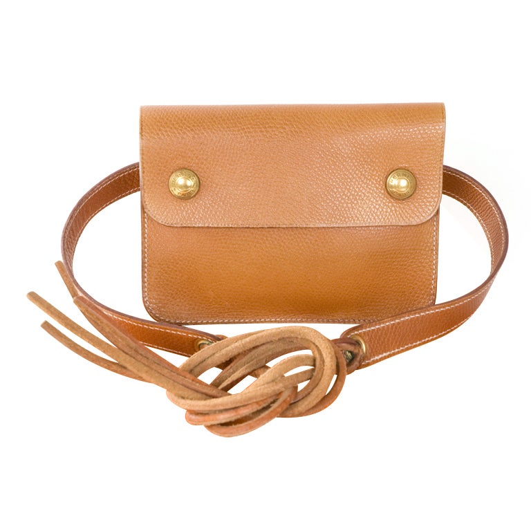 80's Hermes Waist Belt Bag Pochette with Box