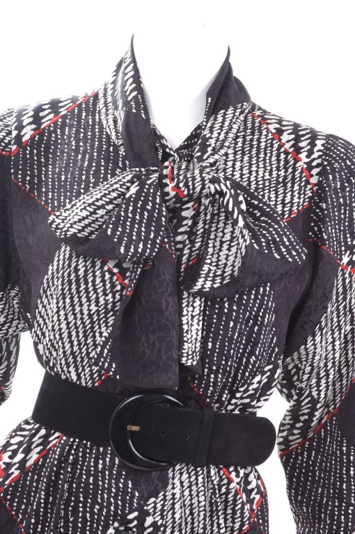 Black Vintage Givenchy Couture Jacquard Silk Dress For Sale