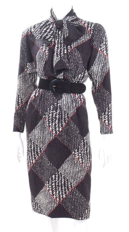 Women's Vintage Givenchy Couture Jacquard Silk Dress For Sale