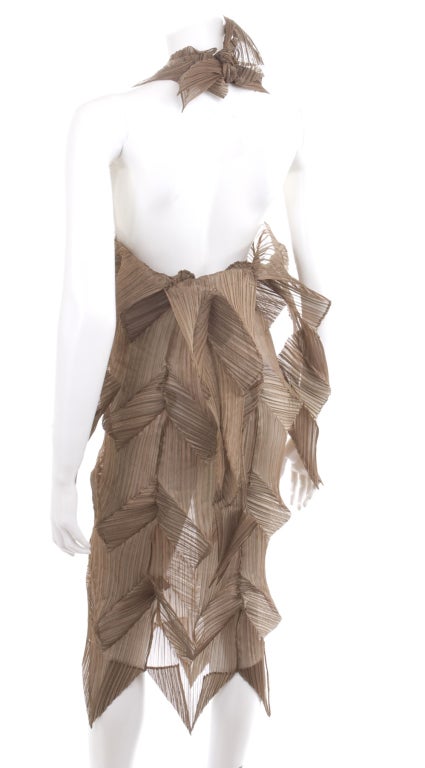 90's Issey Miyake Sculptural Pleated Dress at 1stdibs