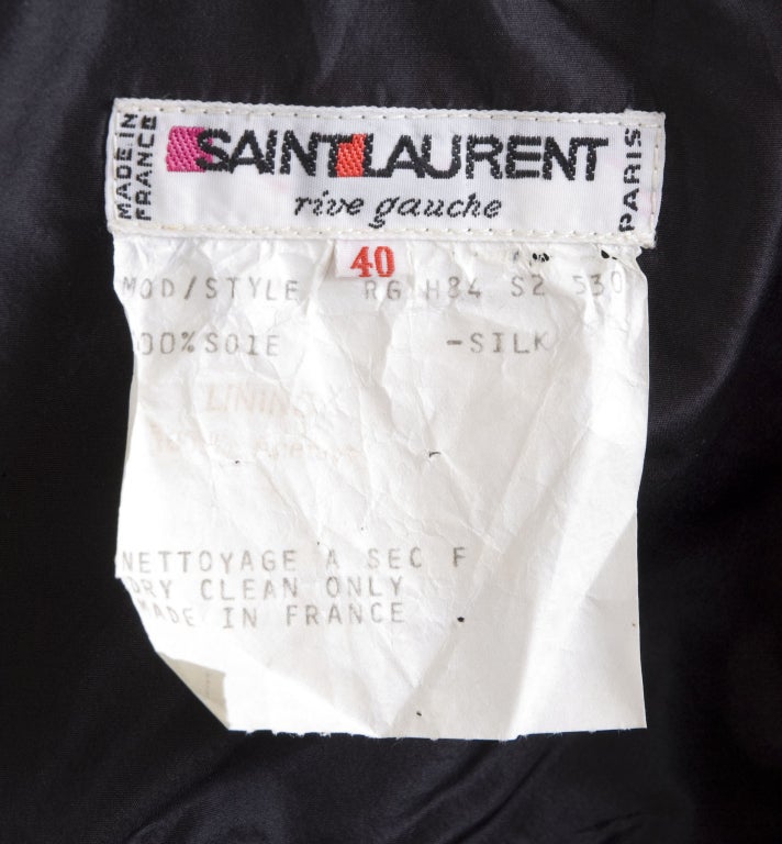 1984 Yves Saint Laurent Iconic Velvet Dress at 1stdibs