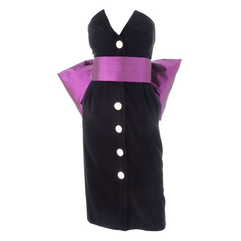 1984 Yves Saint Laurent Iconic Velvet Dress
