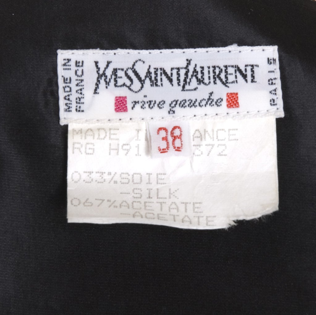 1991 Yves Saint Laurent Black Taffeta Dress. at 1stDibs