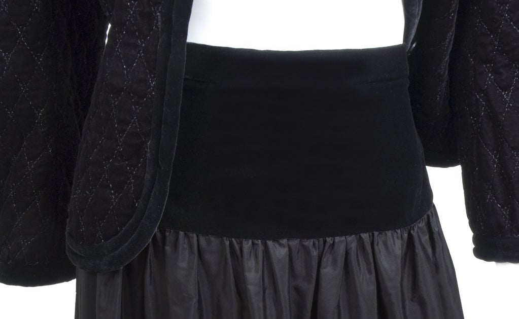 1983 Yves Saint Laurent Velvet Jacket and Silk Skirt. For Sale 1