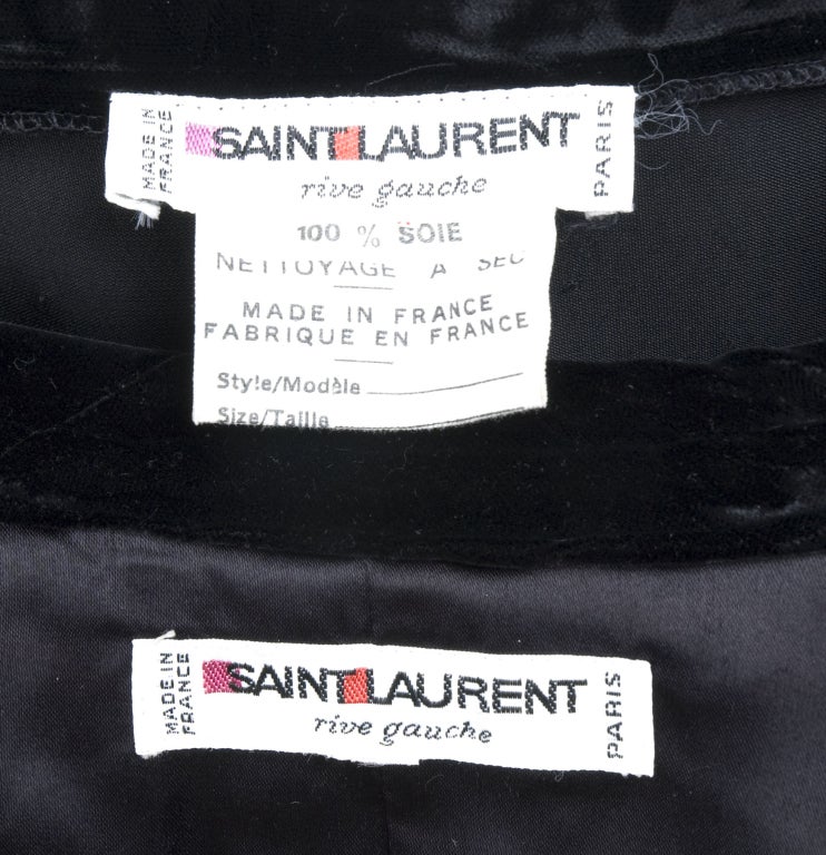 1983 Yves Saint Laurent Velvet Jacket and Silk Skirt. For Sale 3