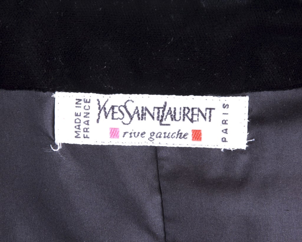Yves Saint Laurent Black Velvet and Pink Satin Iconic Dress For Sale 5