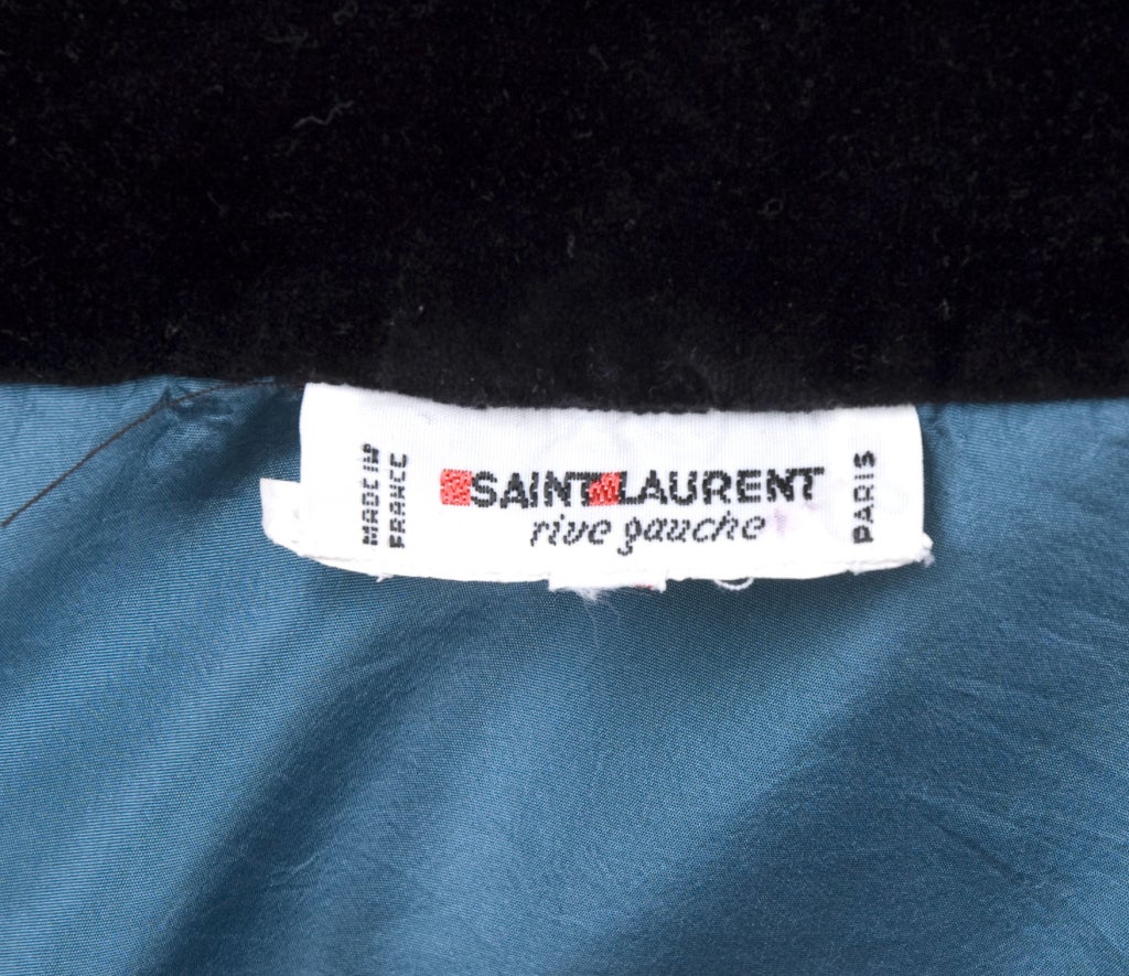 1982 Yves Saint Laurent Taffeta and Velvet 2 piece Gown For Sale 2