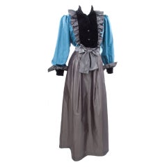 1982 Yves Saint Laurent Taffeta and Velvet 2 piece Gown 3
