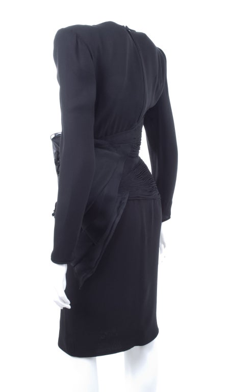 Early 90's Valentino Boutique Black Cocktail Dress For Sale at 1stdibs