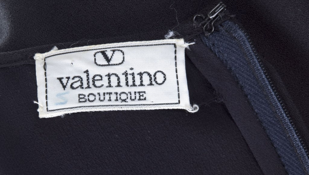 Early 90's Valentino Boutique Black Cocktail Dress For Sale 3