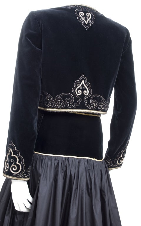 Yves Saint Laurent Evening Taffeta Skirt with Bolero Jacket For Sale 4
