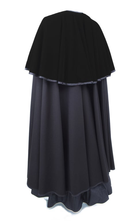 Yves Saint Laurent Taffeta Skirt with Velvet Bustier and Cape For Sale ...