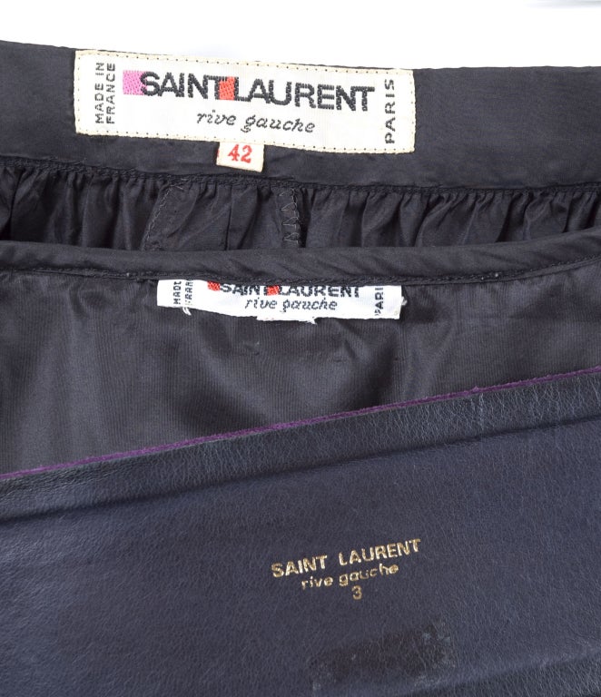 Yves Saint Laurent Blouse and Skirt Taffeta Silk Dress, 1981  For Sale 3