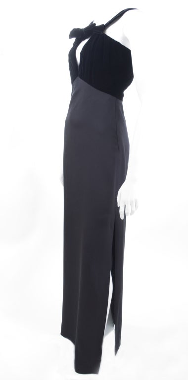 Women's Yves Saint Laurent Velvet and Silk Gown