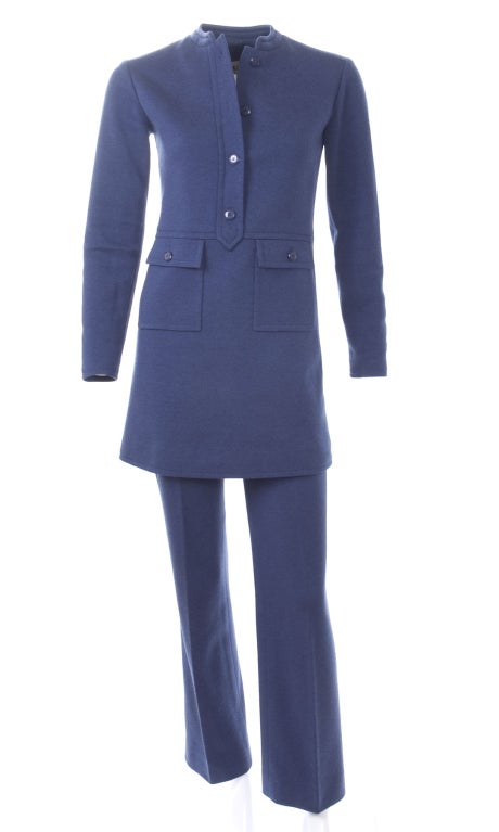 60's Yves Saint Laurent Jersey Suit In Excellent Condition For Sale In Hamburg, Deutschland