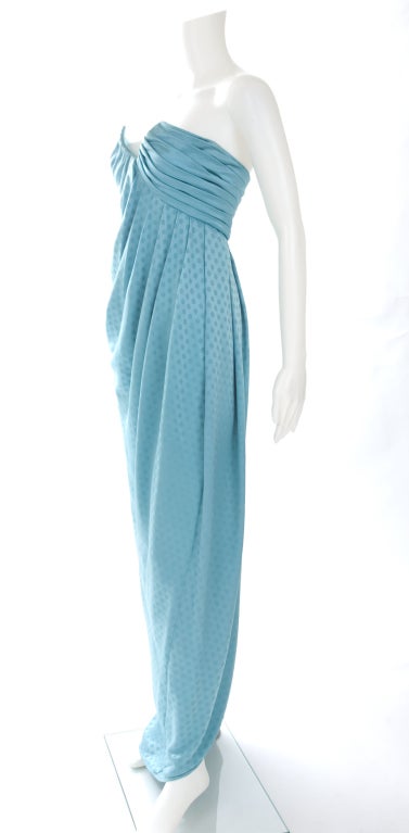 Blue Emanuel Ungaro Parallele Gown, 1980s For Sale