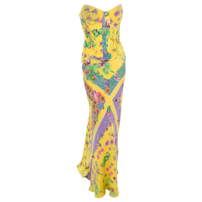 2004 Versace Silk Satin Gown For Sale