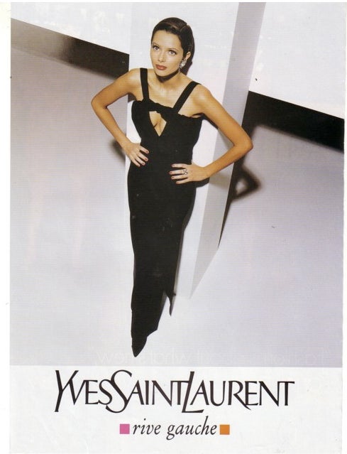 Black Yves Saint Laurent Velvet and Silk Gown