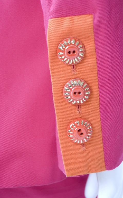 Vintage-Anzug von Yves Saint Laurent in Rosa und Orange, 1994, dokumentiert im Angebot 2