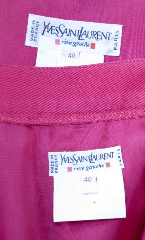 Vintage-Anzug von Yves Saint Laurent in Rosa und Orange, 1994, dokumentiert im Angebot 4
