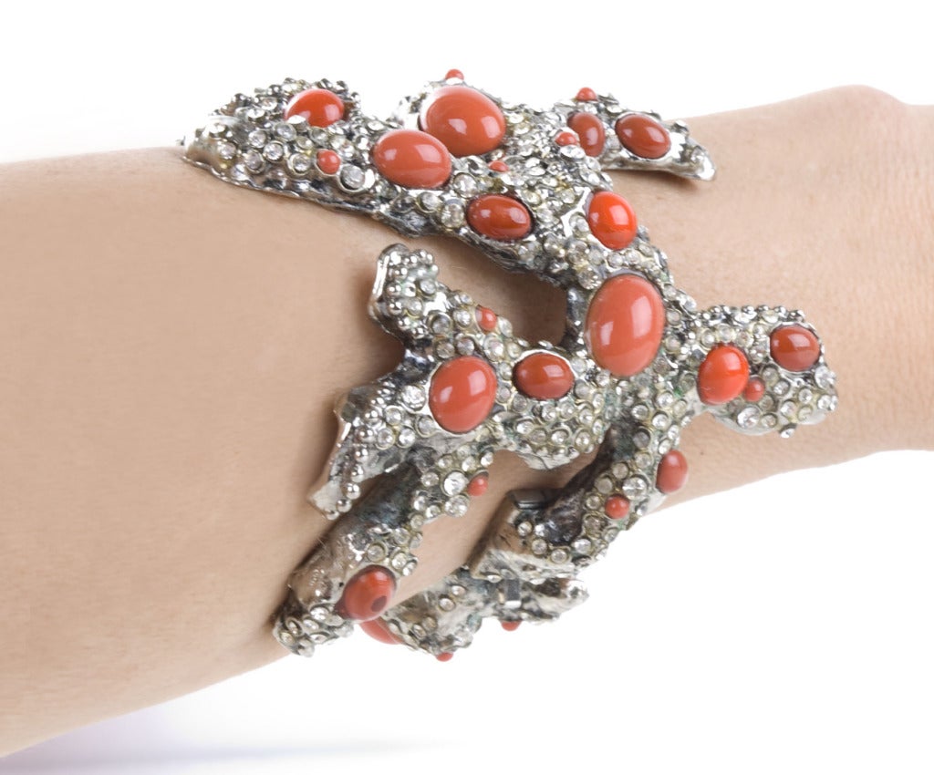 2002 Valentino Garavani Coral Branch Cuff Bracelet For Sale 1