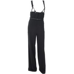 90's Jean Paul Gaultier Black Pants with Suspenders
