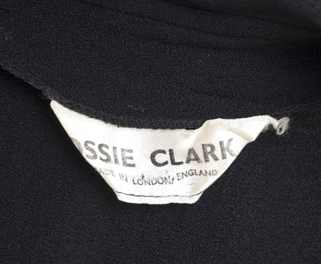70's Ossie Clark Black Dress 6