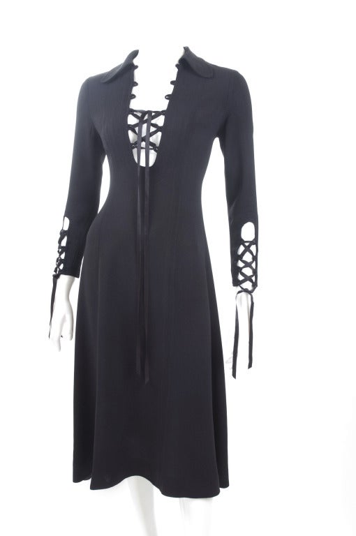 70's Ossie Clark Black Dress In Good Condition In Hamburg, Deutschland