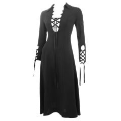 Vintage 70's Ossie Clark Black Dress