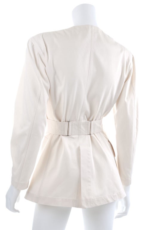 Ikonische Alaia-Safari-Jacke aus Baumwolle, 80''s Damen im Angebot