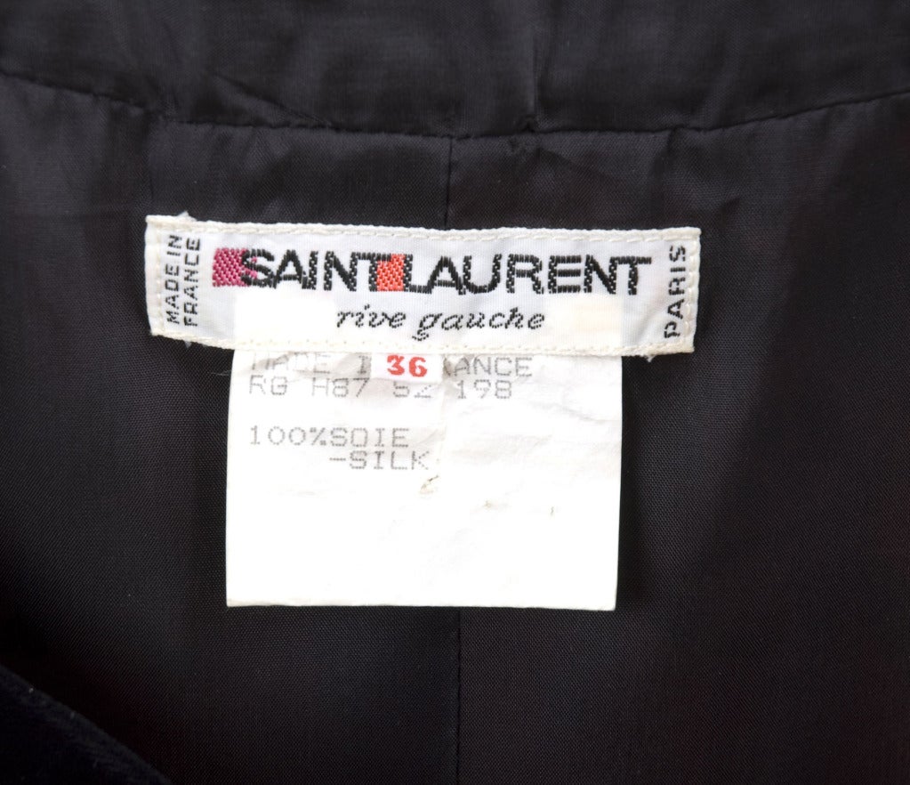 80's Yves Saint Laurent Silk Jacquard Balloon Dress For Sale 2