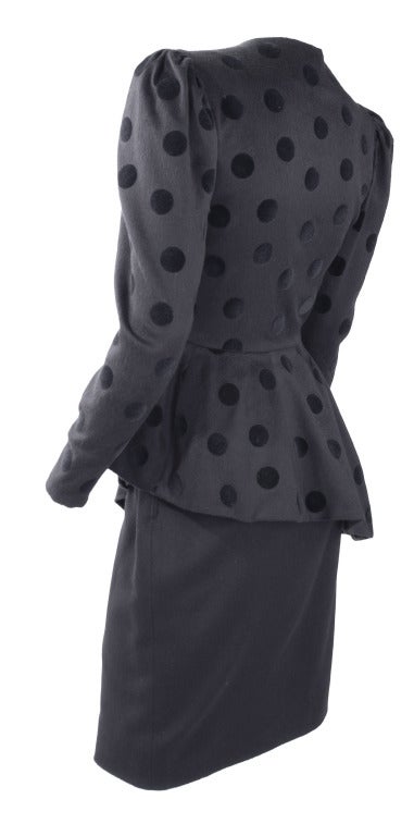 Women's Lanvin Black Skirt Suit with Asymmetrical Jacket For Sale