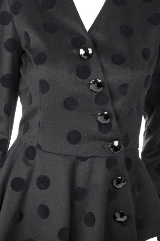 Lanvin Black Skirt Suit with Asymmetrical Jacket For Sale 1