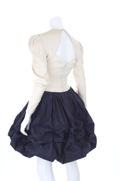 Carolina Herrera Balloon Skirt Silk Dress For Sale 2