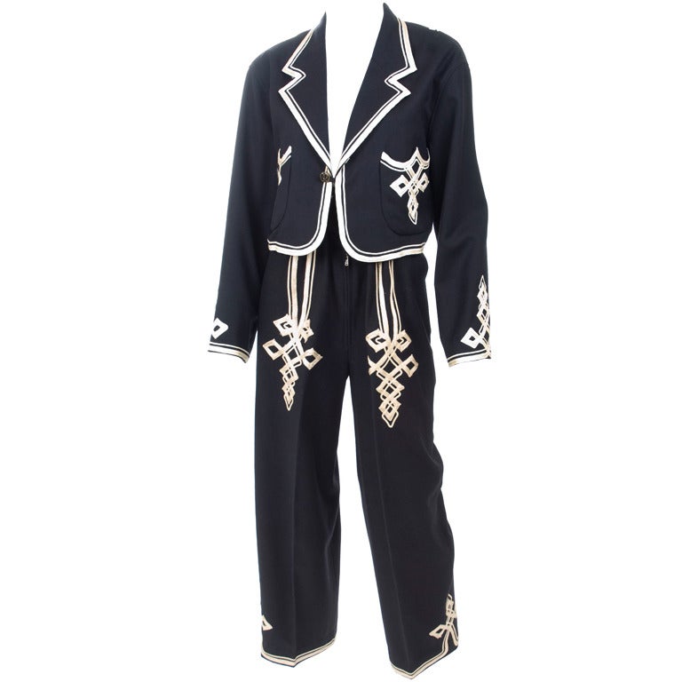 1989 Matsuda Maroccan Inspired Embroidered Suit For Sale