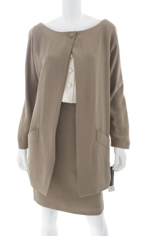 Women's 90's Donna Karan Suit with Scarf For Sale