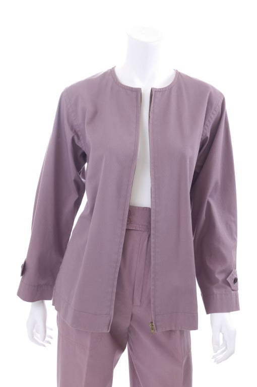 Women's Late 70's Yves Saint Laurent Cotton Suit For Sale