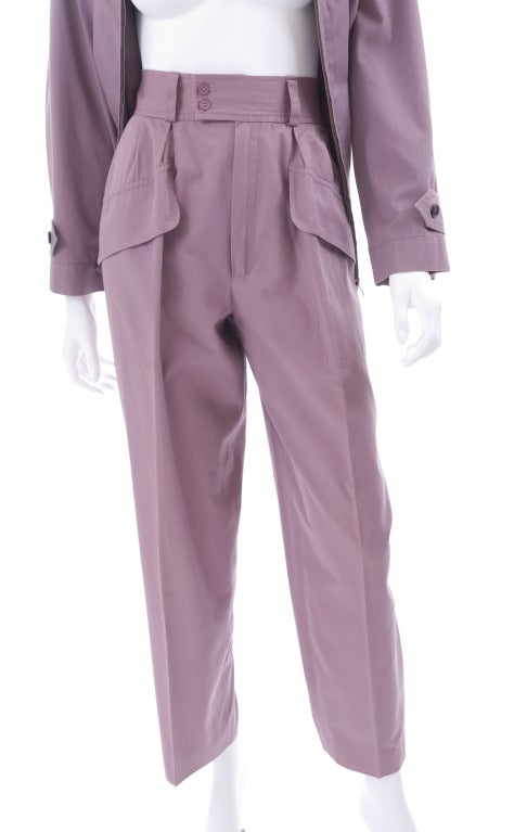 Late 70's Yves Saint Laurent Cotton Suit For Sale 1