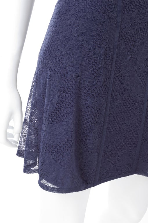 Women's 90's Original Herve Leger Navy Lace Dress For Sale