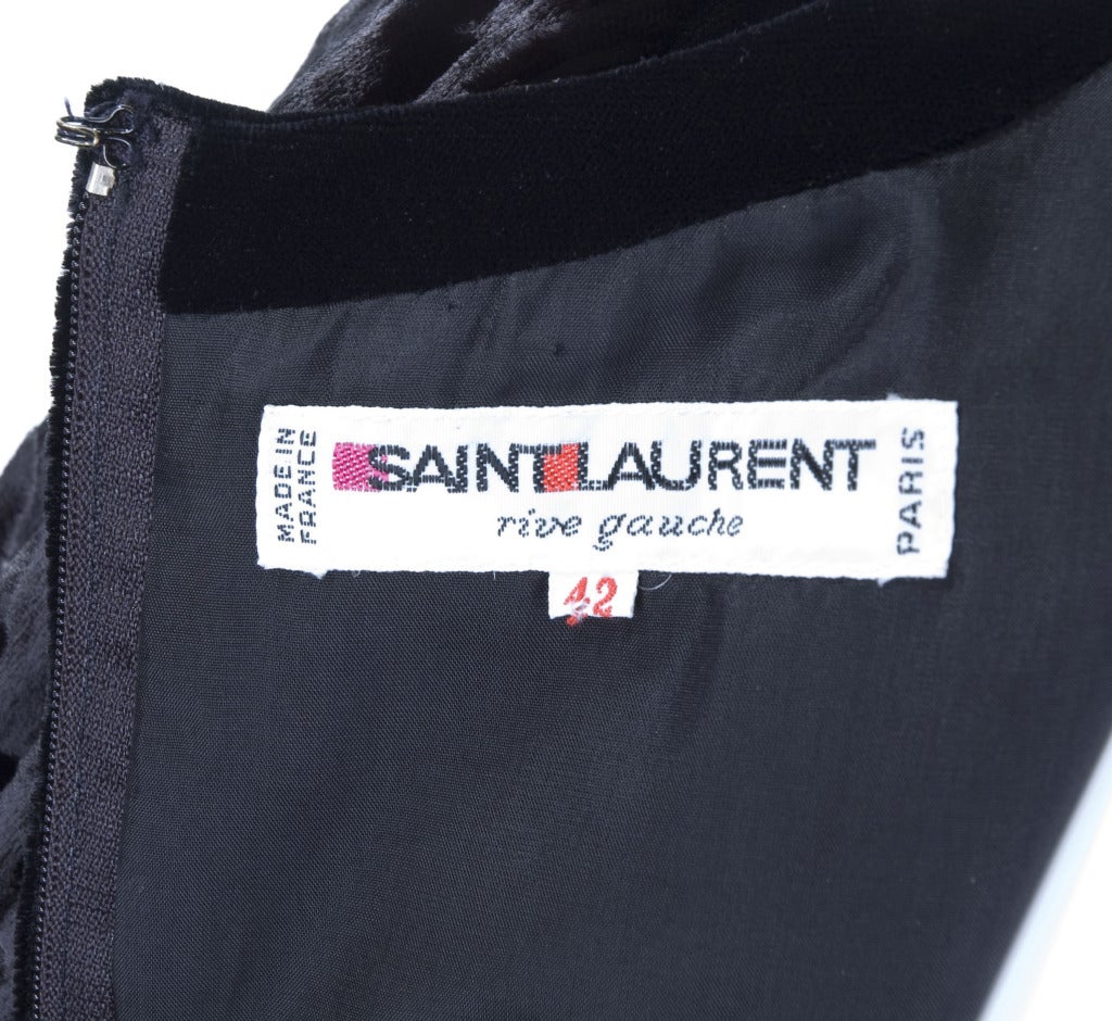 80's Yves Saint Laurent Velvet Bodice and Animal Print Panne Velvet Gown For Sale 1