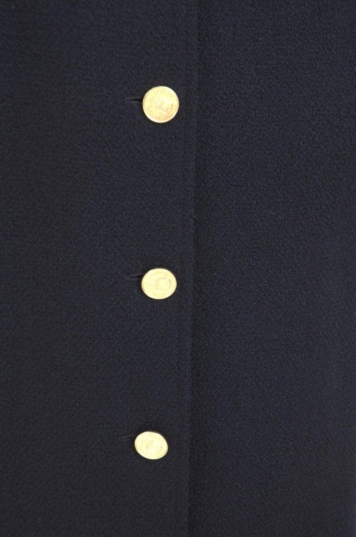 Chanel Boutique Black Coat With Gold Buttons For Sale 2