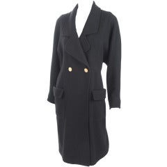 Chanel Boutique Black Coat With Gold Buttons