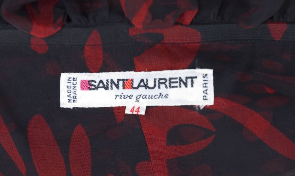 80's Yves Saint Laurent Chiffon Evening Dress For Sale 5