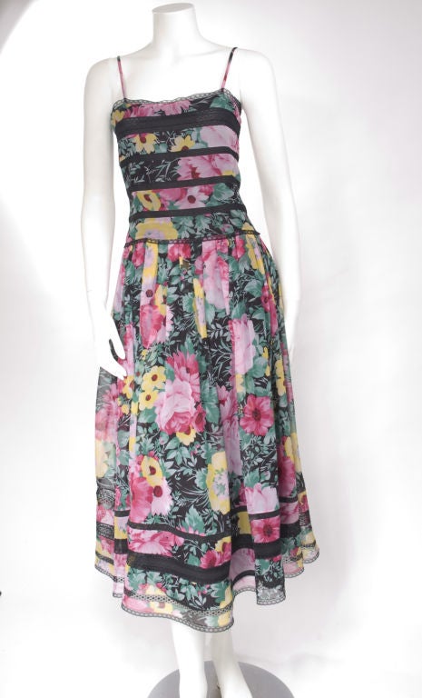 Early 80's Chloé Silk Chiffon Summer Dress