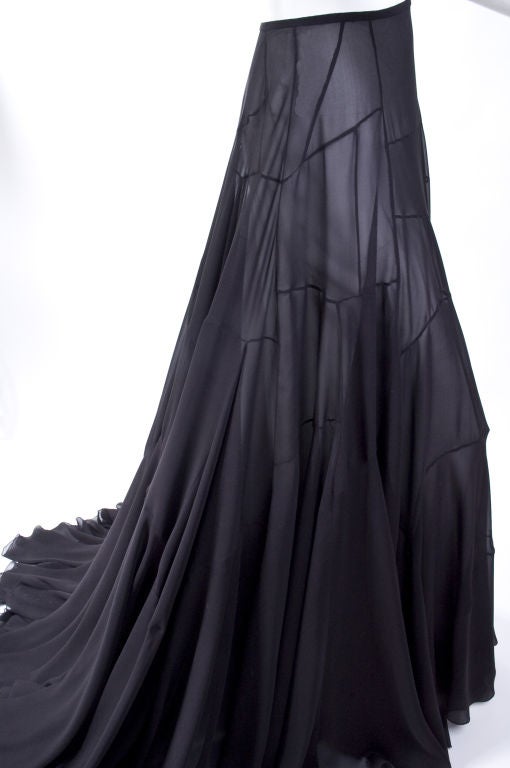 Vionnet Black Silk Evening Skirt at 1stdibs