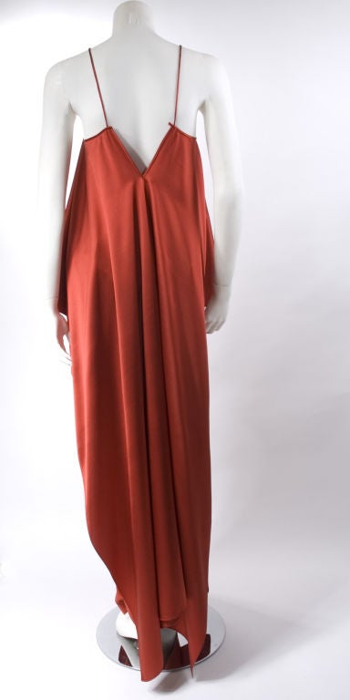 Haute Couture Yves Saint Laurent  Red Silk  Gown 3